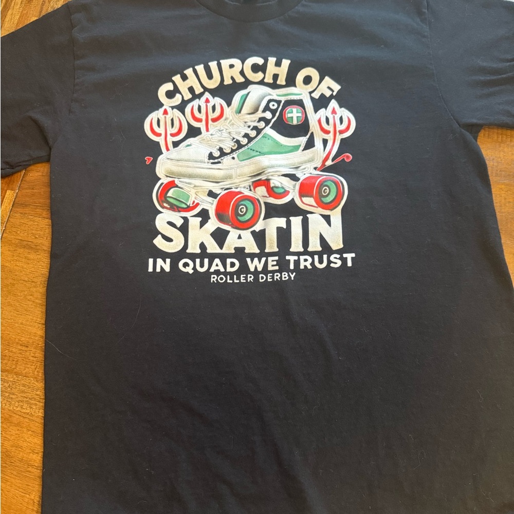 Black Graphic T-Shirt with Skating Design